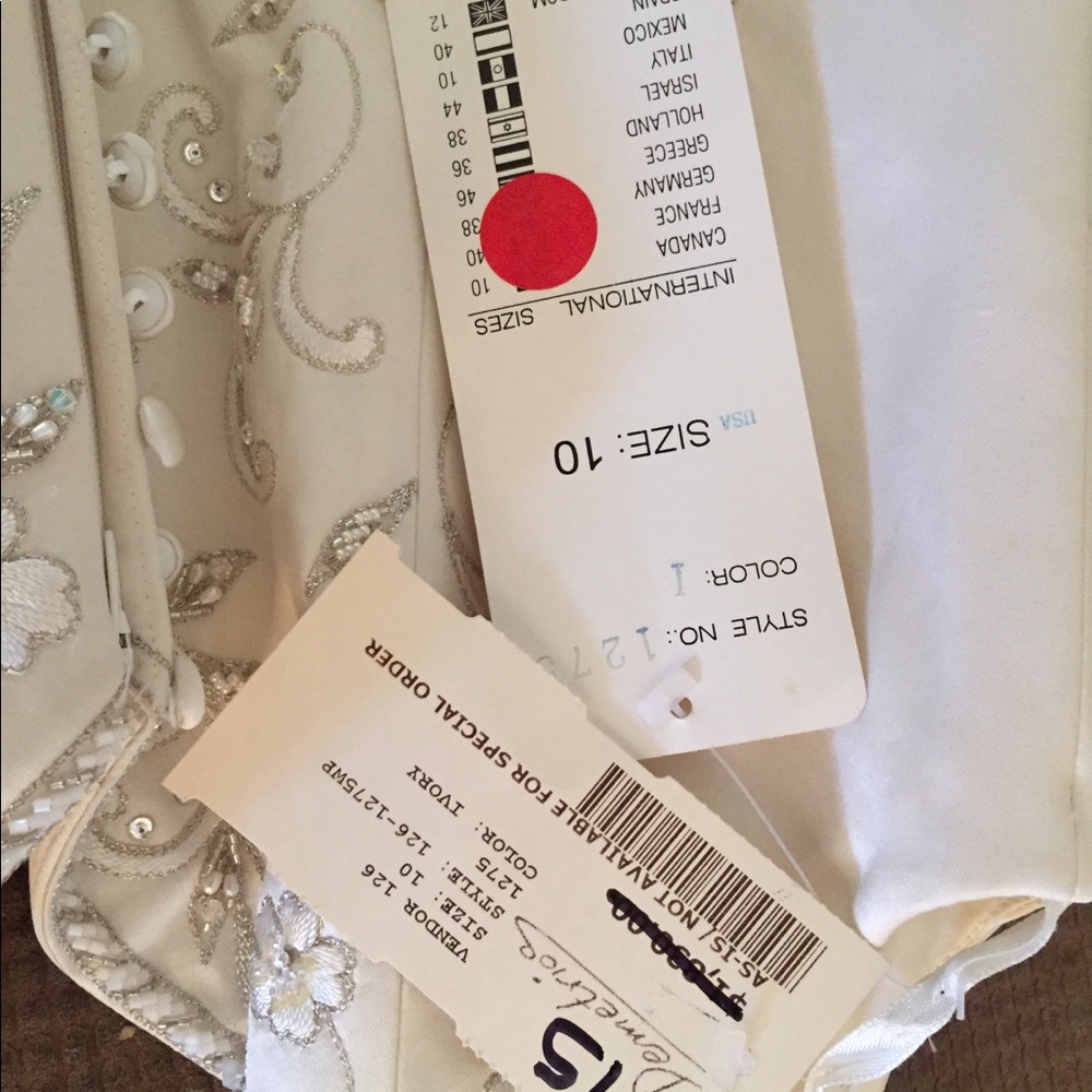 💍 New DEMETRIOS Ivory Wedding DRESS Beaded Floral 6 - Picture 11 of 16